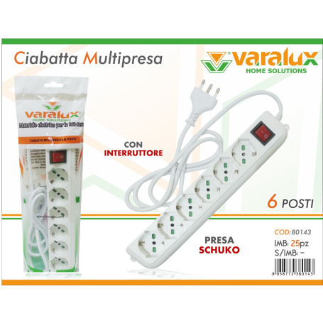 VARALUX SCARPETTA M/PRESA 6P C/INTERRUTT