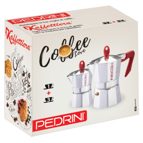 PEDRINI SET CAFFETTIERE 1/3 TZ. BRILLANT