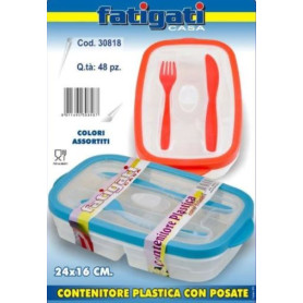 FATIGATI CONTENITORE PLASTICA C/POSATE