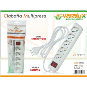 VARALUX SCARPETTA M/PRESA 5P C/INTERRUTT